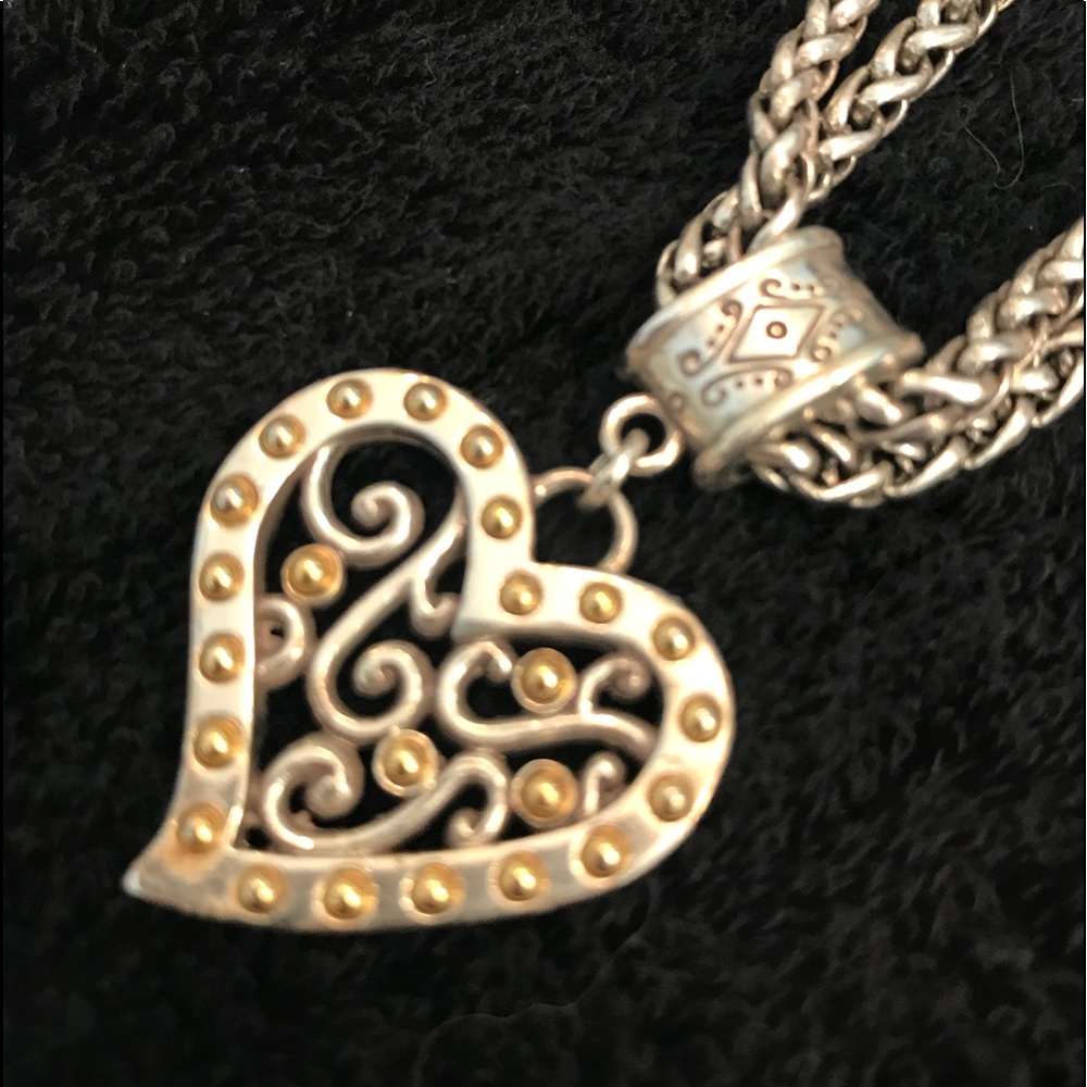 Brighton silver necklace w. Gold highlighted tone
